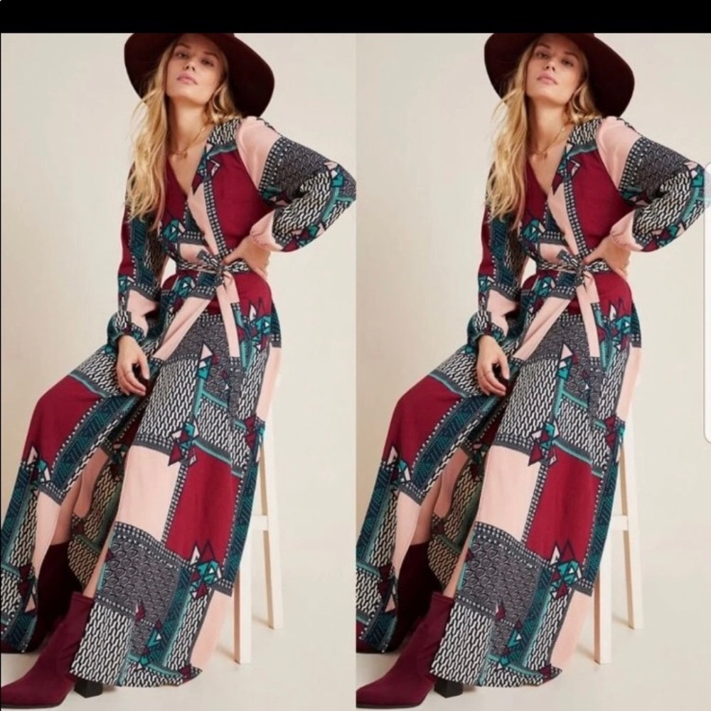 Anthropologie porridge maxi dress